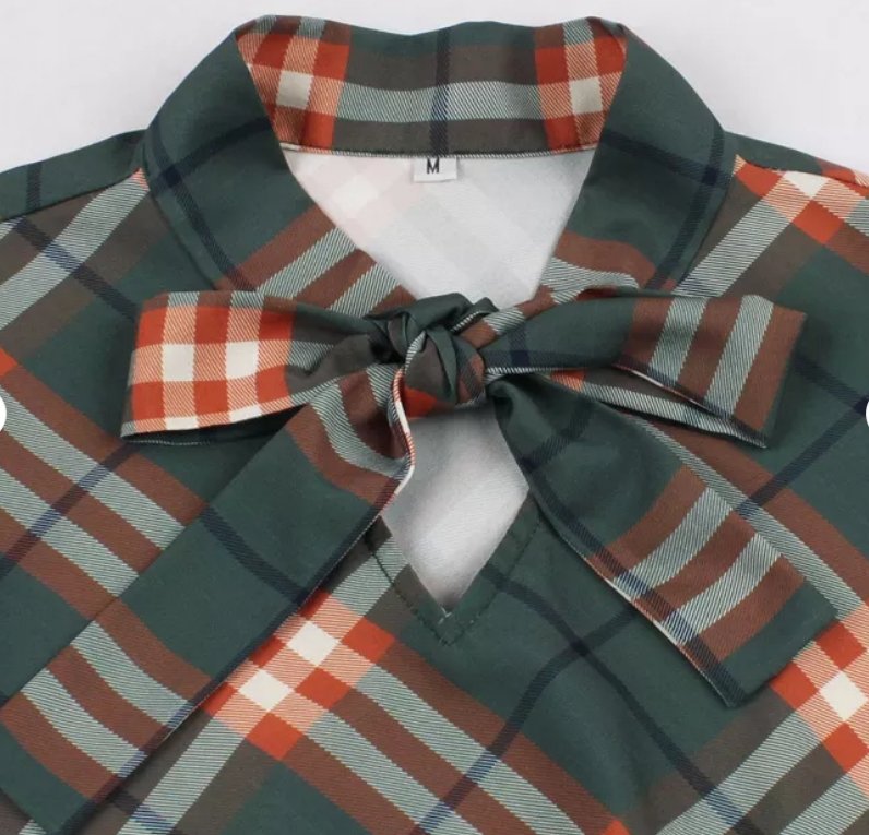 Vestido Vintage De Invierno A Cuadros