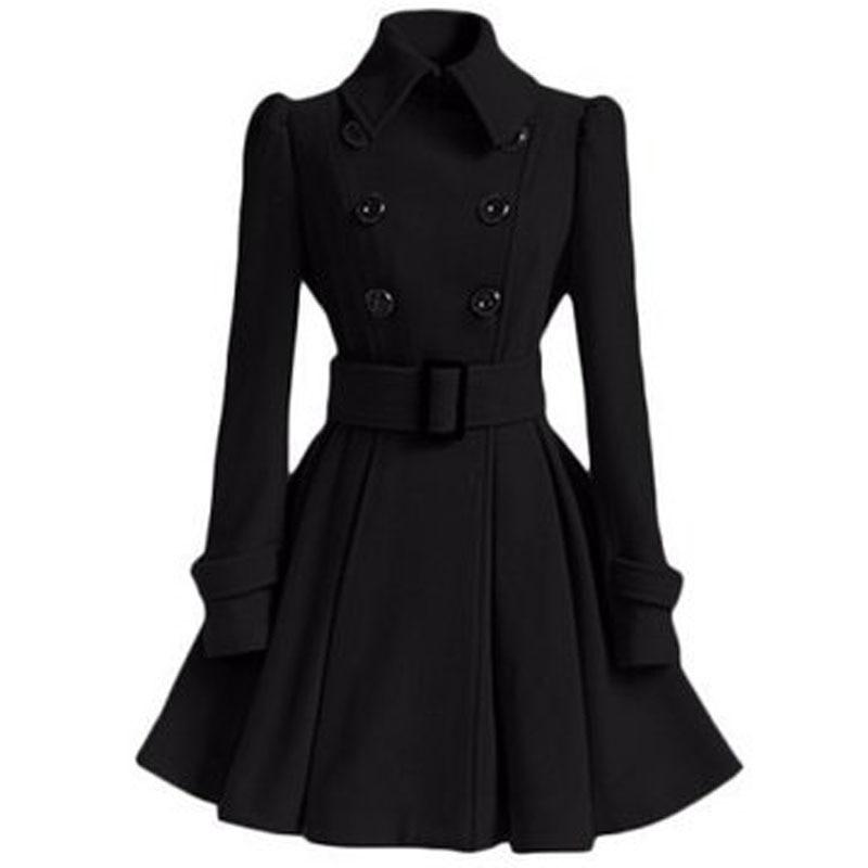 Vestido Vintage Invierno Lana Negro