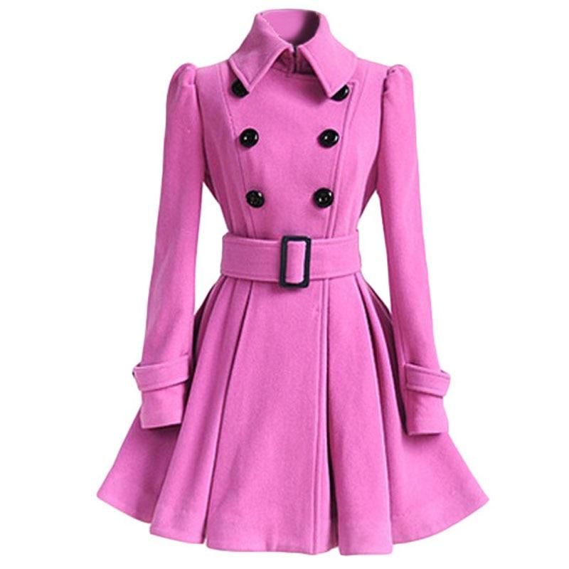 Vestido Vintage De Invierno De Lana Rosa