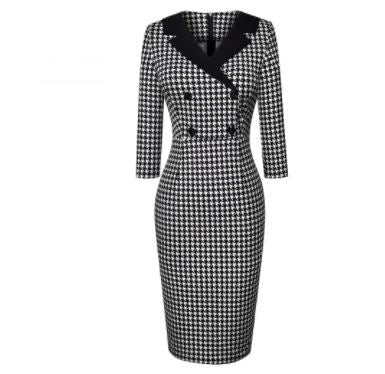 Vestido Vintage De Invierno Blanco Y Negro