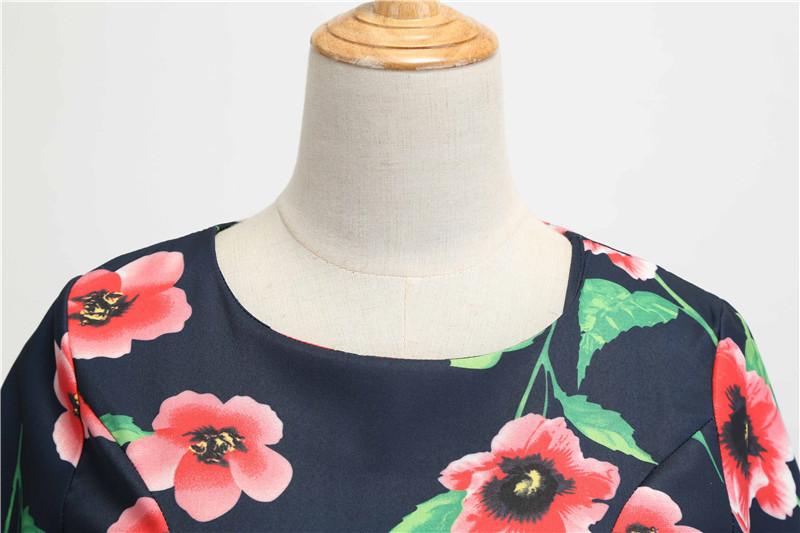 Vestido Vintage De Invierno De Amapolas Negras