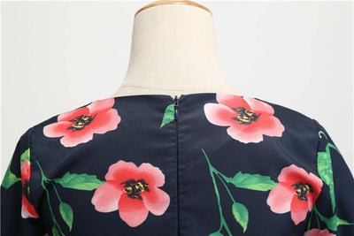 Vestido Vintage De Invierno De Amapolas Negras
