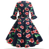 Vestido Vintage De Invierno De Amapolas Negras