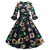 Vestido Vintage De Invierno Floral Negro