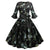 Vestido Floral Negro De Invierno Vintage