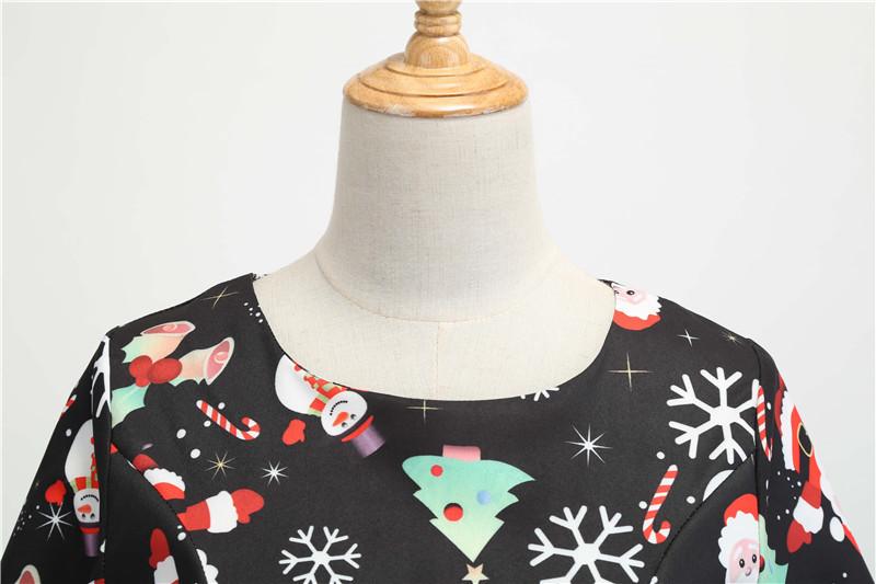 Vestido Vintage Invierno Navidad Negro