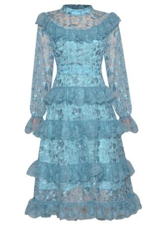 Vestido Invitada Boda Vintage Azul