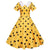 Vestido Vintage Amarillo Con Lunares Negros