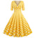 Vestido Vintage Amarillo Algodón Lunares