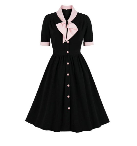 Vestido Vintage Cuadros Negro