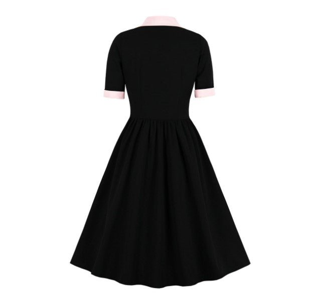Vestido Vintage Cuadros Negro