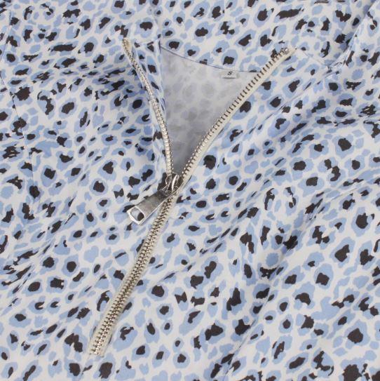 Vestido Vintage Leopardo Azul