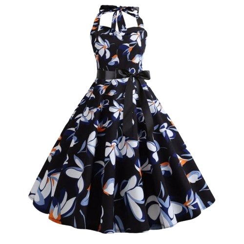 Vestido De Cuello Halter De La Vendimia