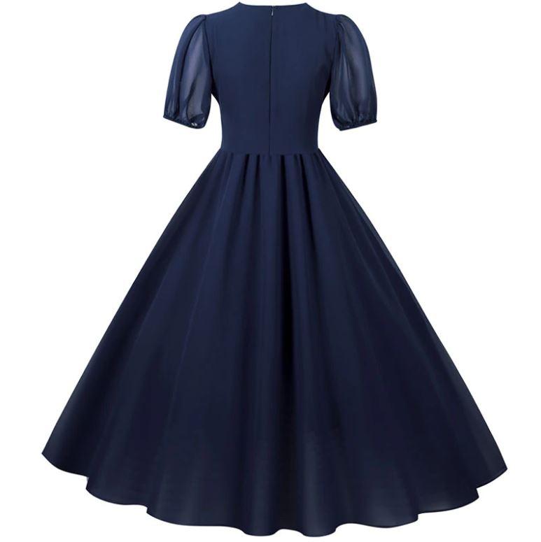 Vestido Largo Vintage 50s Azul