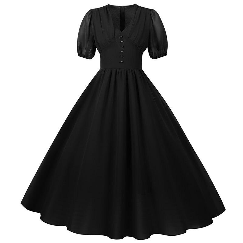 Vestido Largo Vintage 50s Negro