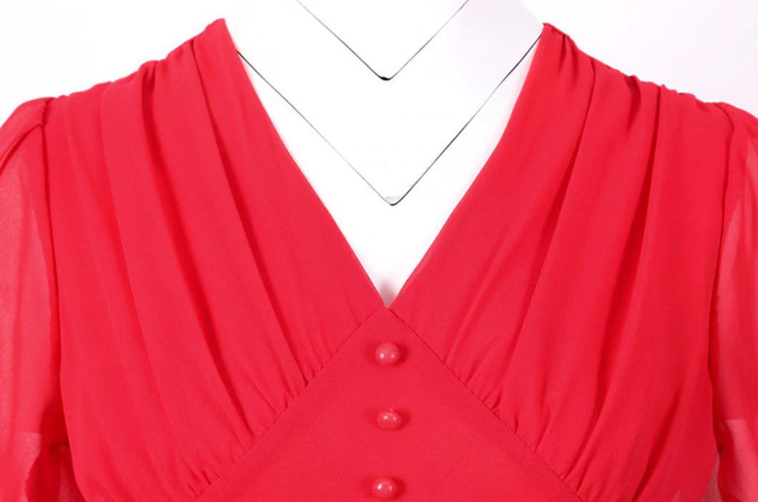 Vestido Largo Vintage 50s Rojo