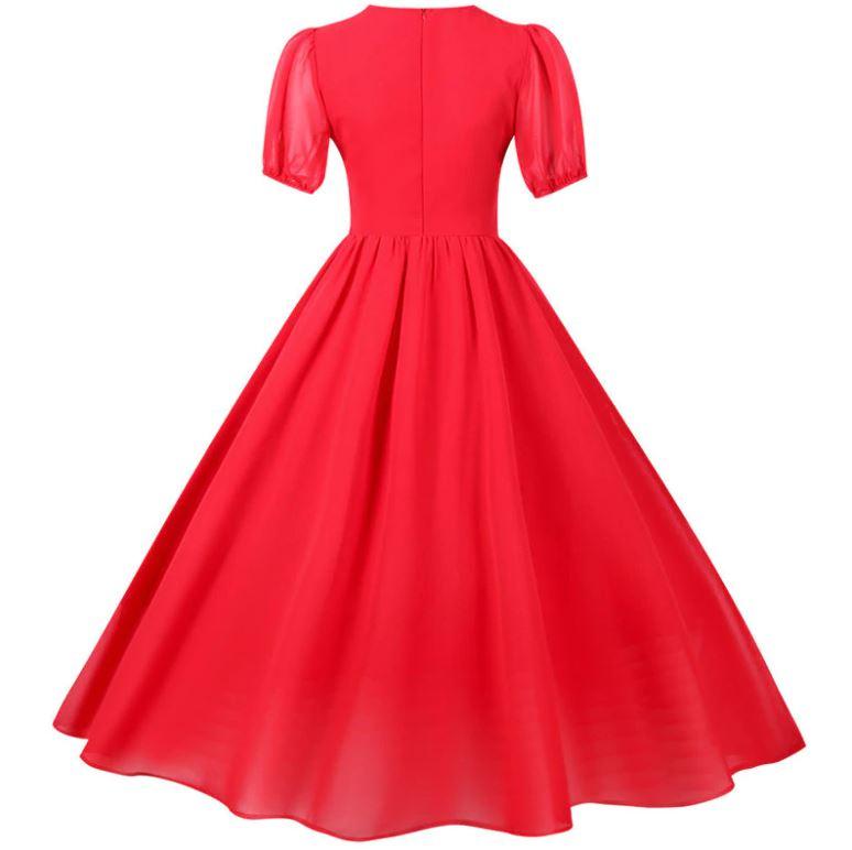 Vestido Largo Vintage 50s Rojo