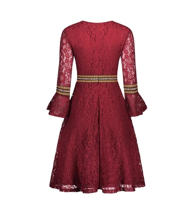 Vestido Largo Vintage Boho Rojo