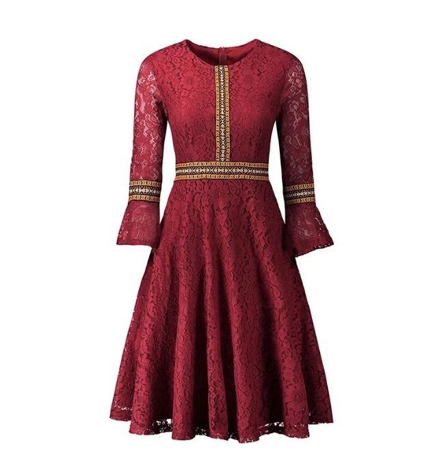 Vestido Largo Vintage Boho Rojo