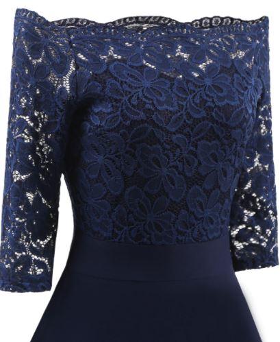 Vestido De Novia Años 60 Azul Marino