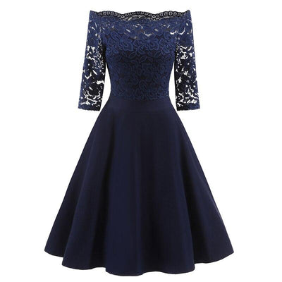 Vestido De Novia Años 60 Azul Marino