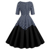 Vestido Estilo Bustier Azul Con Lunares De Los Años 50