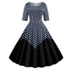 Vestido Estilo Bustier Azul Con Lunares De Los Años 50