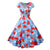 Vestido Vintage Navideño Azul Talla Grande