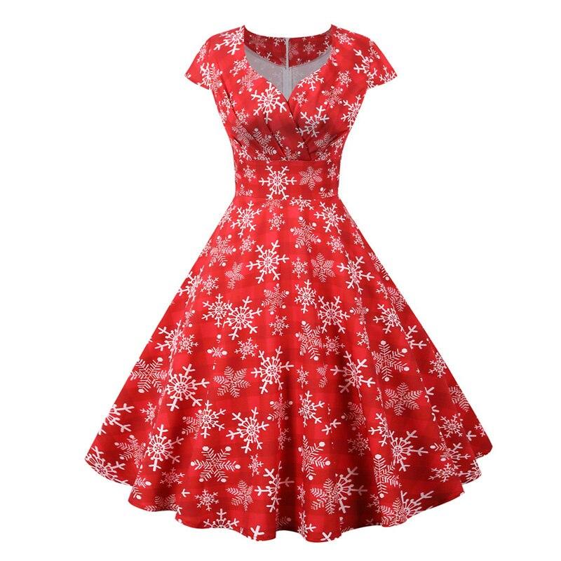Vestido Vintage Navideño Rojo Talla Grande