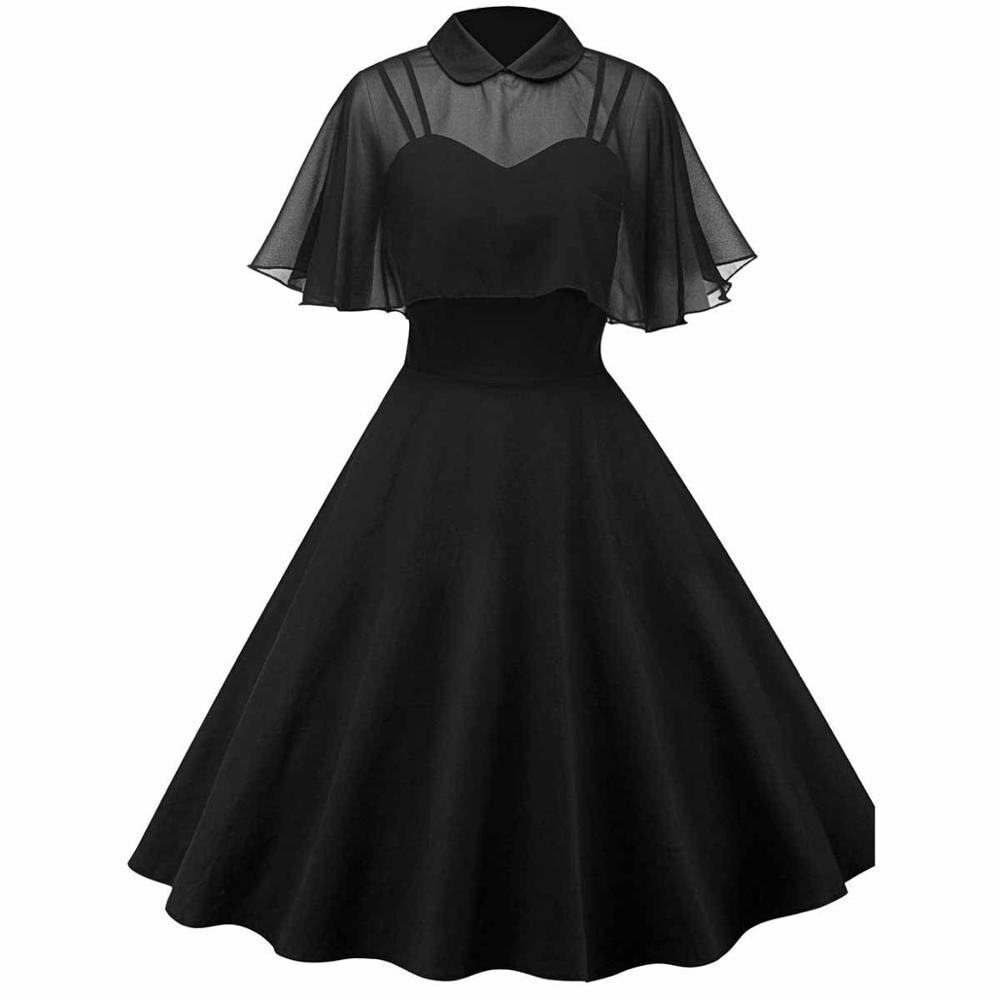Vestido Vintage Negro Con Velo