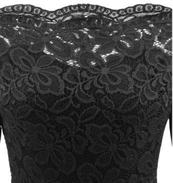 Vestido Vintage Cuello Barco Negro