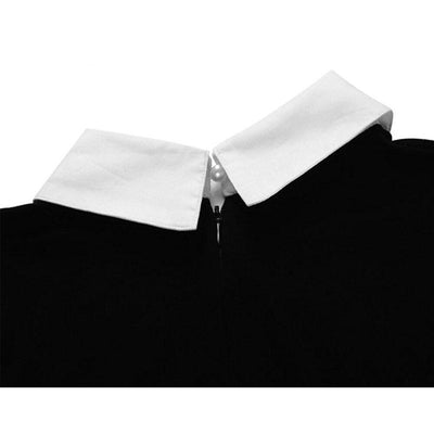 Vestido Vintage Negro Con Cuello Blanco