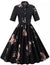 Vestido Vintage Negro Con Cuello Vuelto