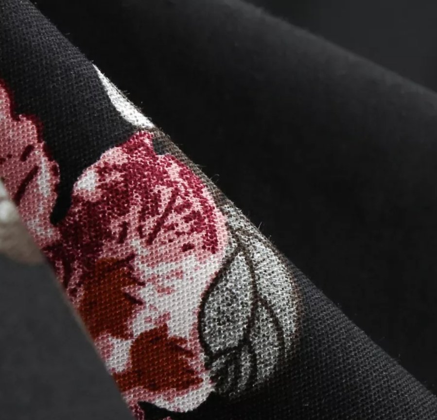 Vestido Vintage Negro Con Cuello Vuelto