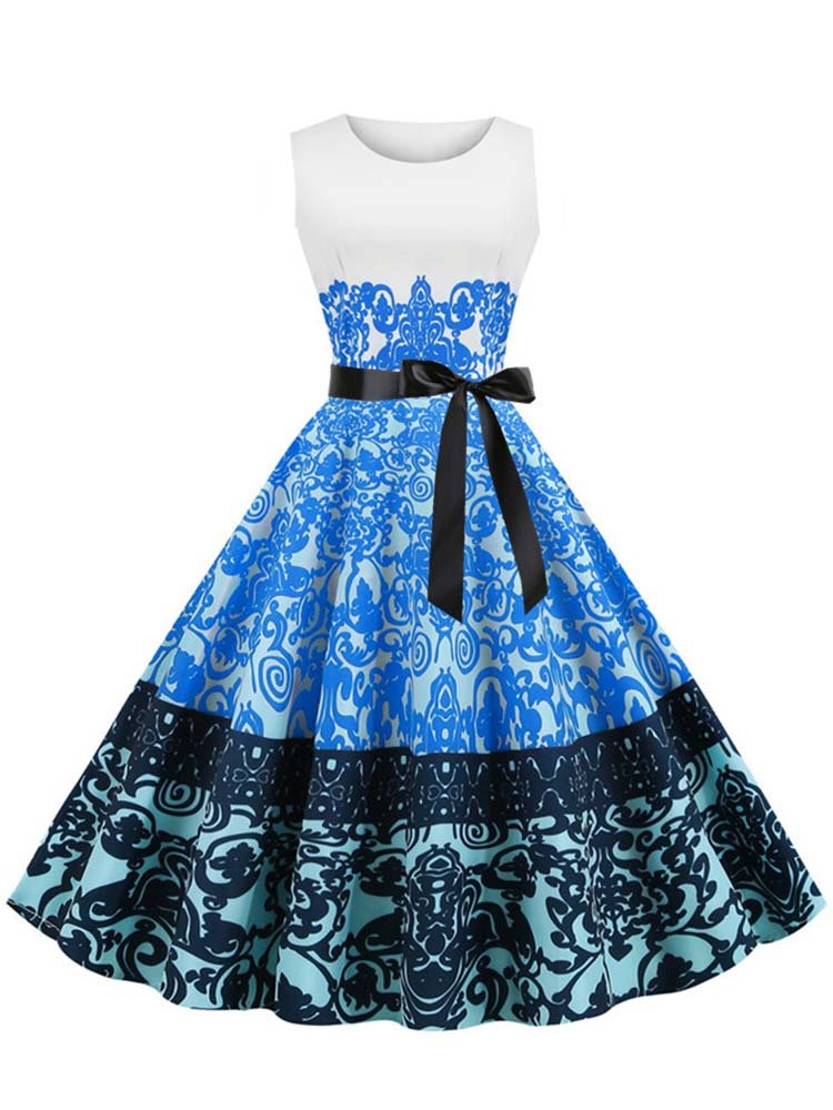 Vestido Azul De La Vendimia