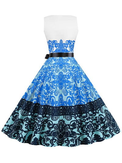 Vestido Azul De La Vendimia