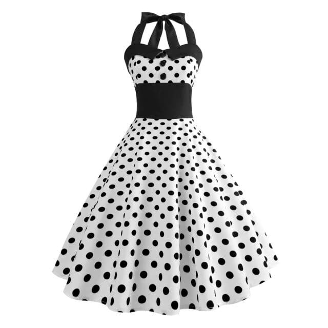 Vestido Vintage - Pin-Up Lunares Blancos