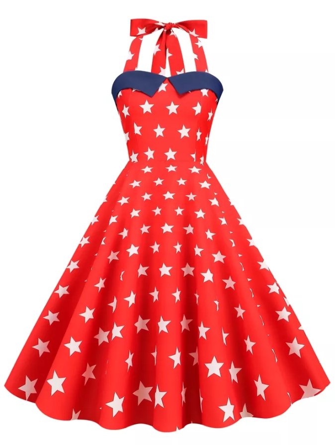 Vestido Vintage Pin Up Con Corazón De Ee. Uu.