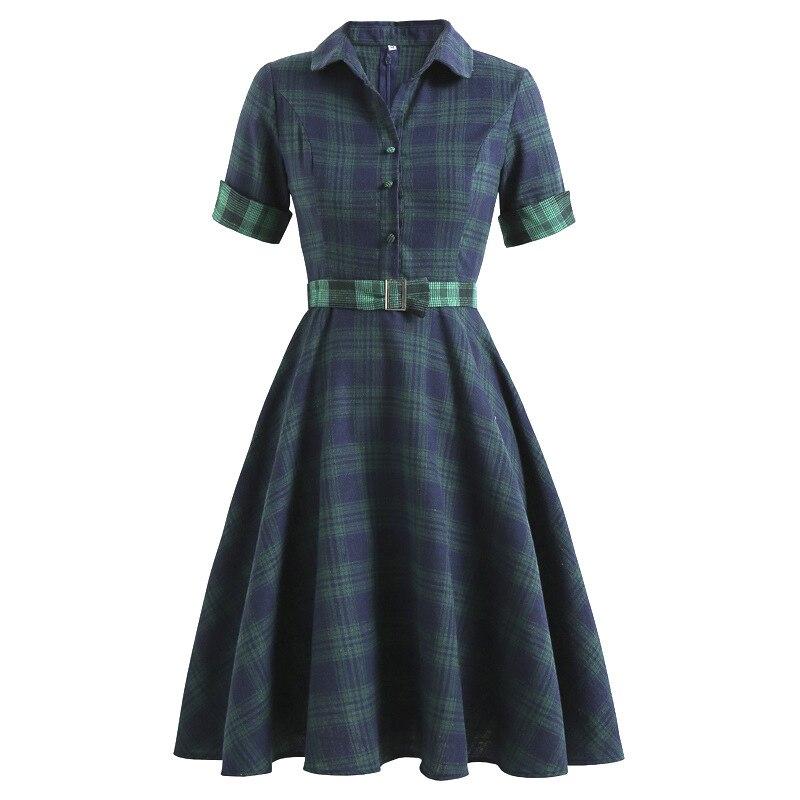 Vestido Pin Up Con Cuello De Negocios Vintage