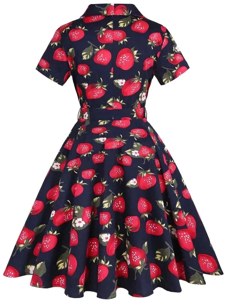 Vestido Vintage Pin Up Fresa