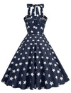 Vestido Vintage Pin Up Estampado Usa