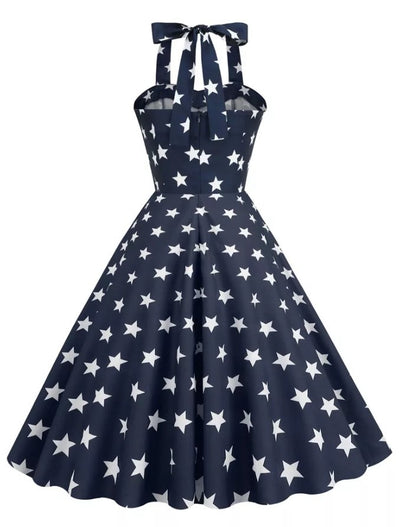 Vestido Vintage Pin Up Estampado Usa