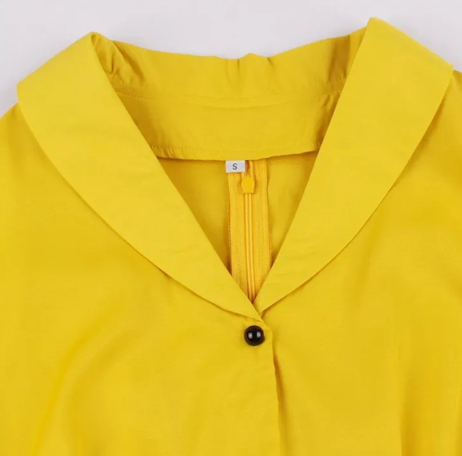 Vestido Pin Up Vintage Amarillo
