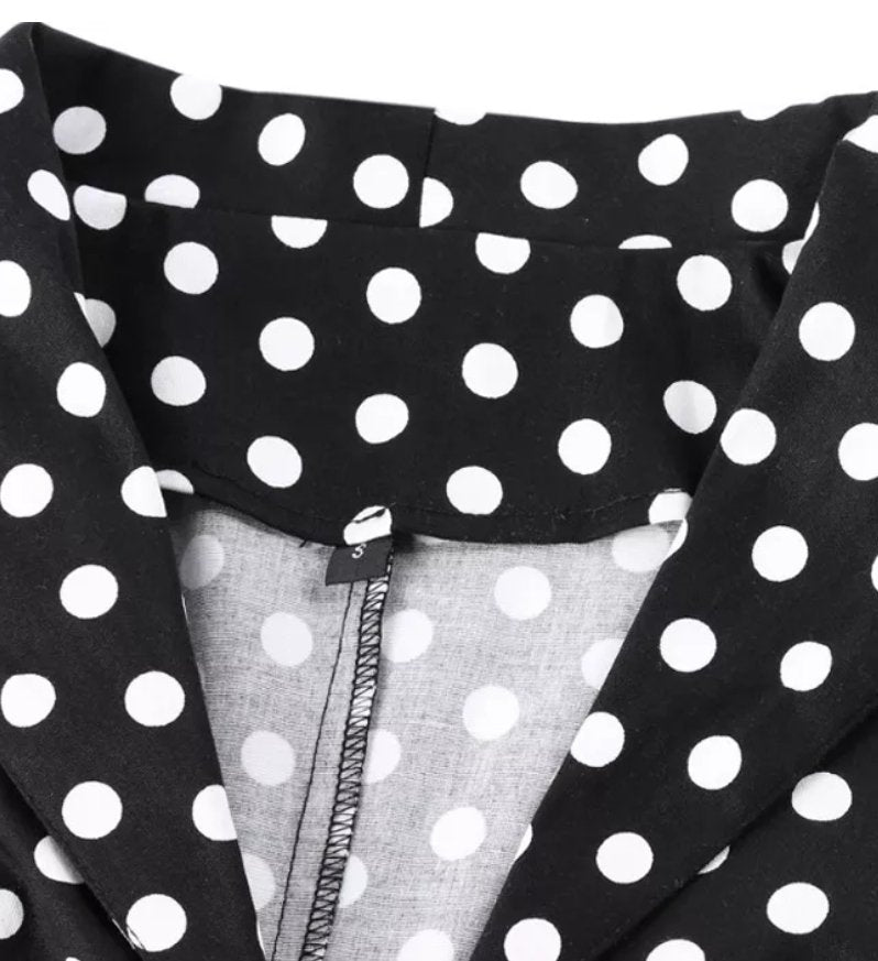 Vestido Pin Up Vintage Lunares Negro