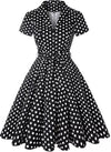 Vestido Pin Up Vintage Lunares Negro
