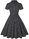 Vestido Pin Up Vintage Lunares Negro