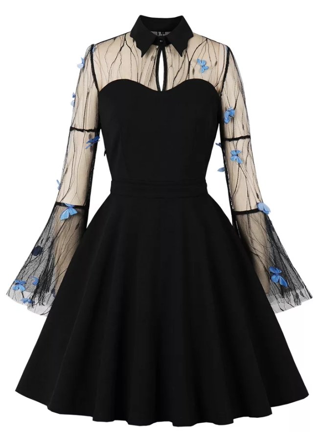 Vestido Pin Up Mariposas Vintage