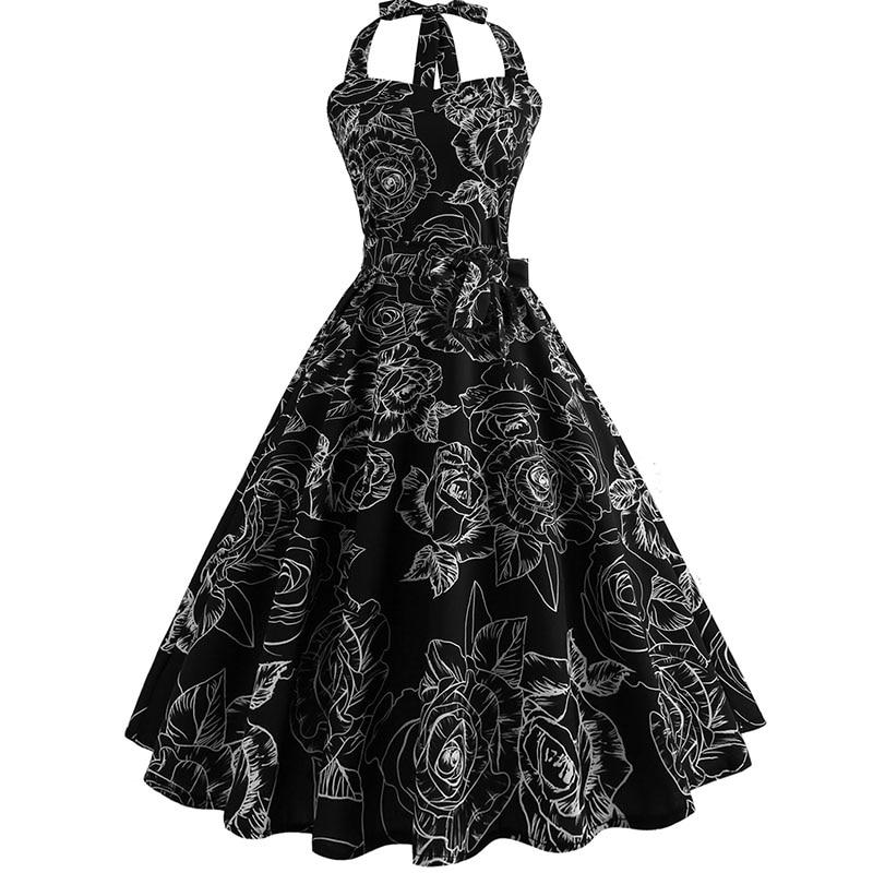 Vestido Pin Up Vintage En Blanco Y Negro