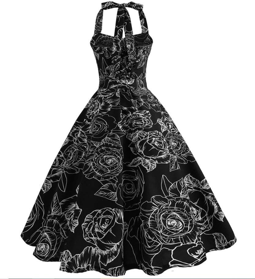 Vestido Pin Up Vintage En Blanco Y Negro