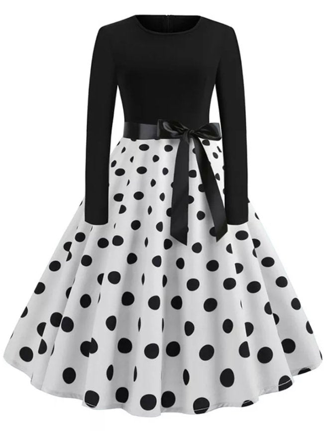 Vestido Vintage Pin Up Lunares Negros